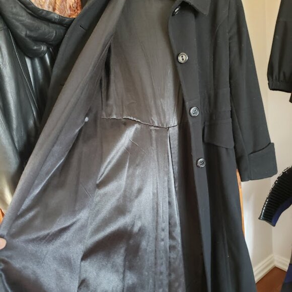 Bianca Nygard Fitted Flare Floor Length 80% Wool Women's Winter Coat Size Tall L - Picture 8 of 10